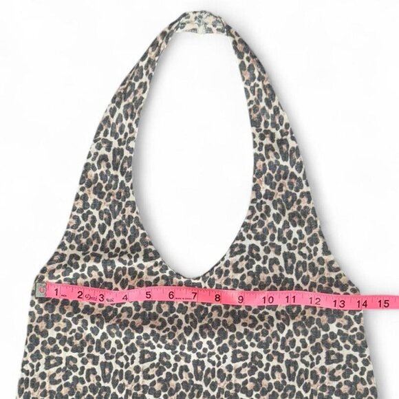 American Eagle Cheetah Leopard Animal Print Halter Mini Short Dress Women's Med - Picture 5 of 7